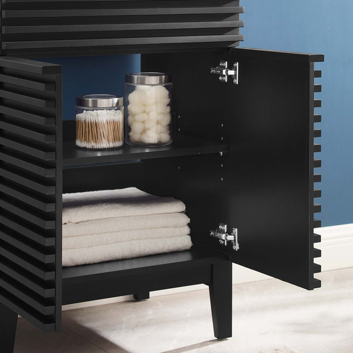 Render 24" Bathroom Vanity Cabinet (Sink Basin Not Included) in Black