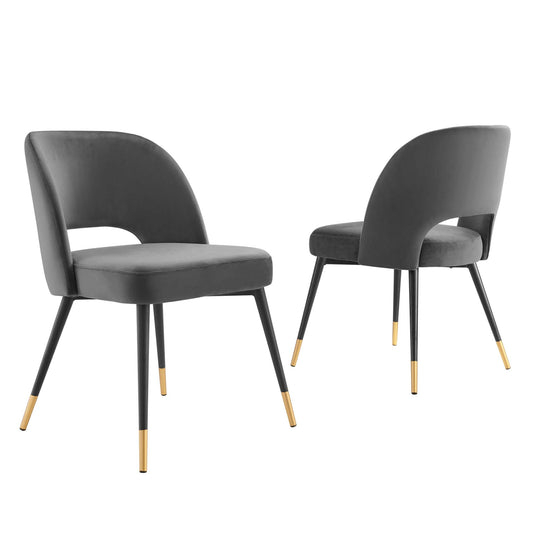 Rouse Performance Velvet Dining Side Chairs Set of 2 by Furniture for America