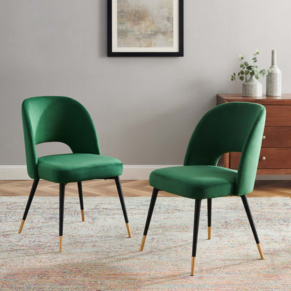 Rouse Performance Velvet Dining Side Chairs Set of 2 by Furniture for America