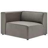 Pike Vegan Leather Left-Arm Chair in Gray