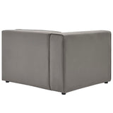 Pike Vegan Leather Left-Arm Chair in Gray