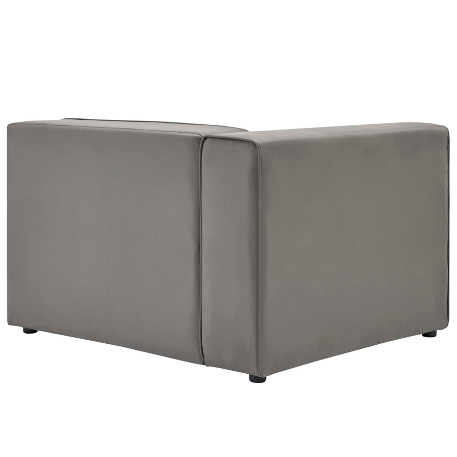 Pike Vegan Leather Left-Arm Chair in Gray