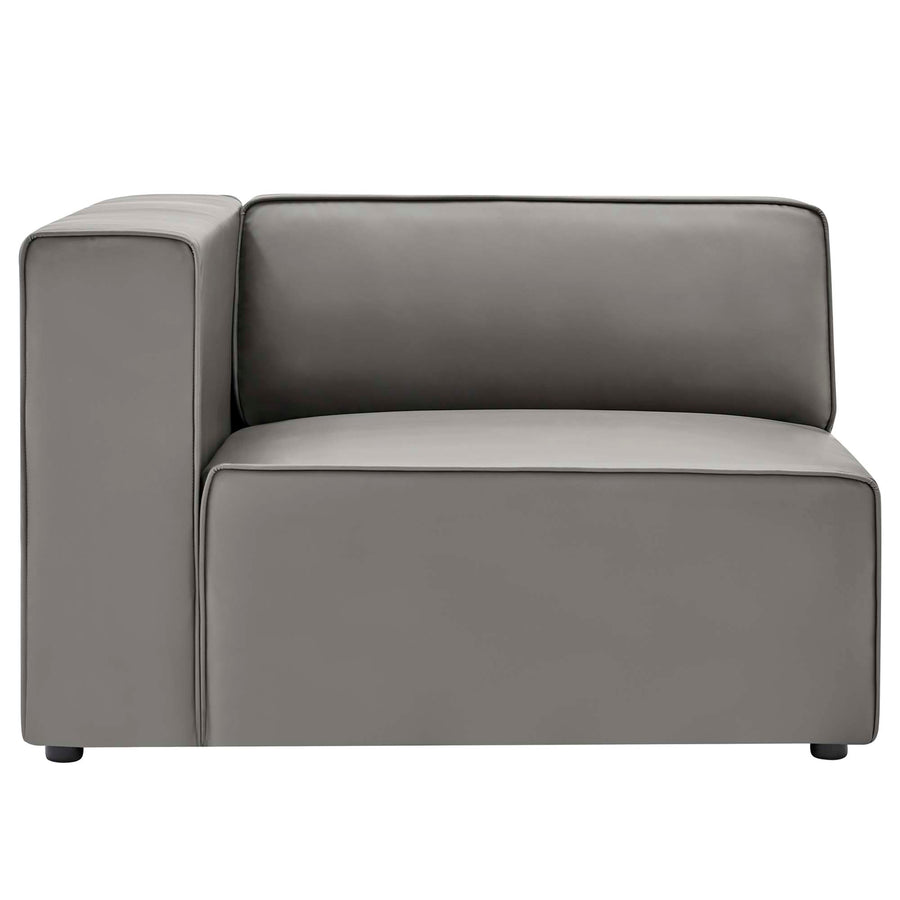 Pike Vegan Leather Left-Arm Chair in Gray