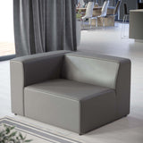 Pike Vegan Leather Left-Arm Chair in Gray