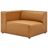 Pike Vegan Leather Left-Arm Chair in Tan