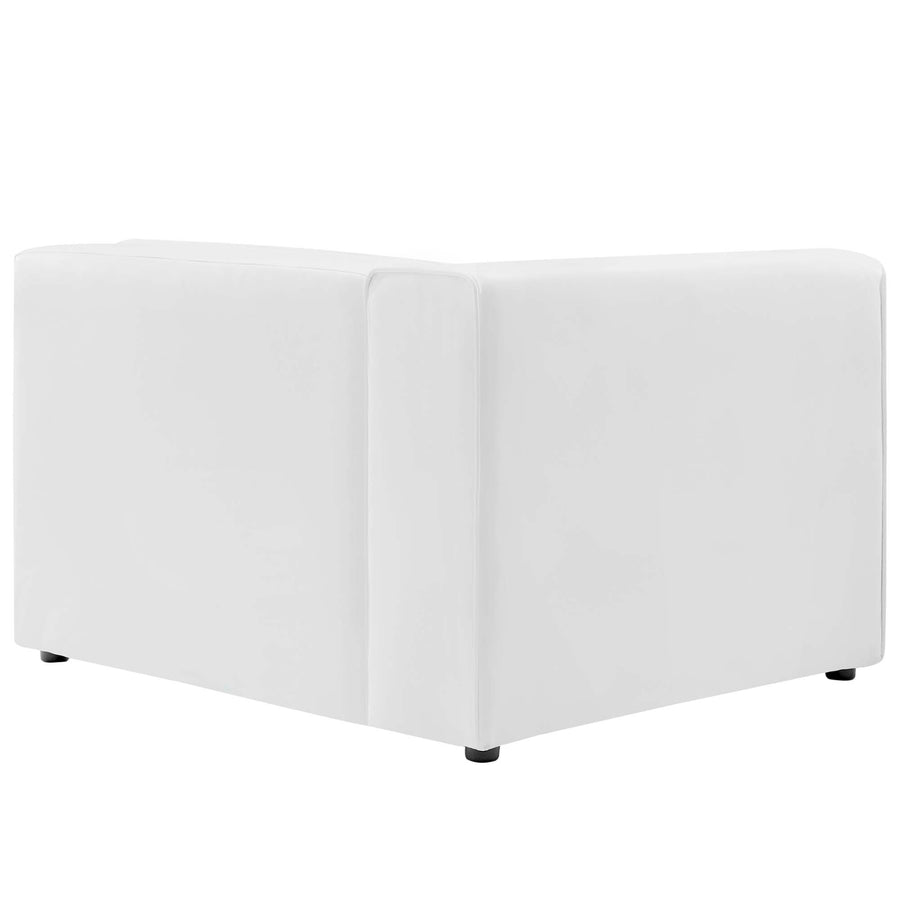 Pike Vegan Leather Left-Arm Chair in White