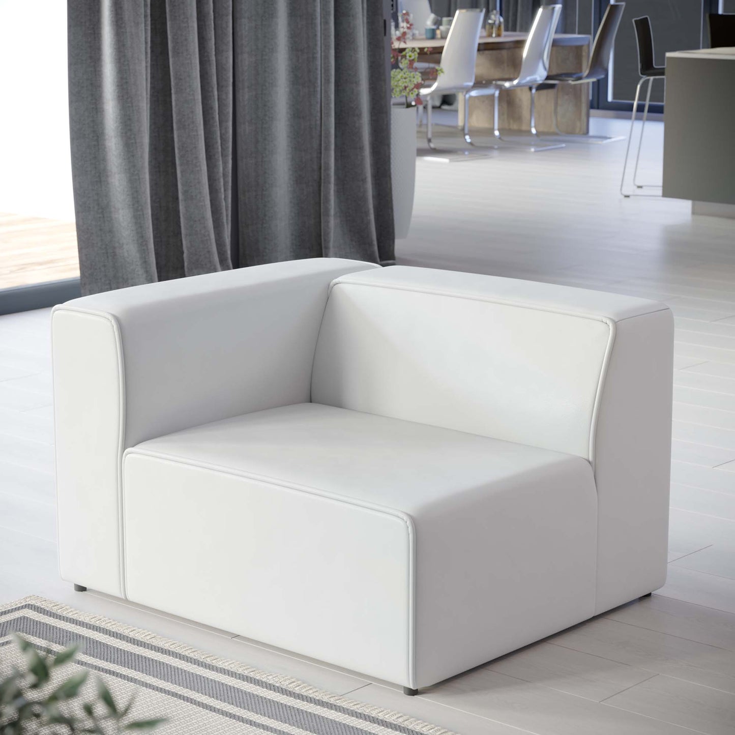 Mingle Vegan Leather Left-Arm Chair by Furniture For America