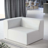 Pike Vegan Leather Left-Arm Chair in White