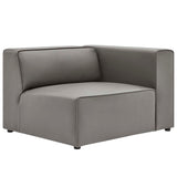 Pike Vegan Leather Right-Arm Chair in Gray