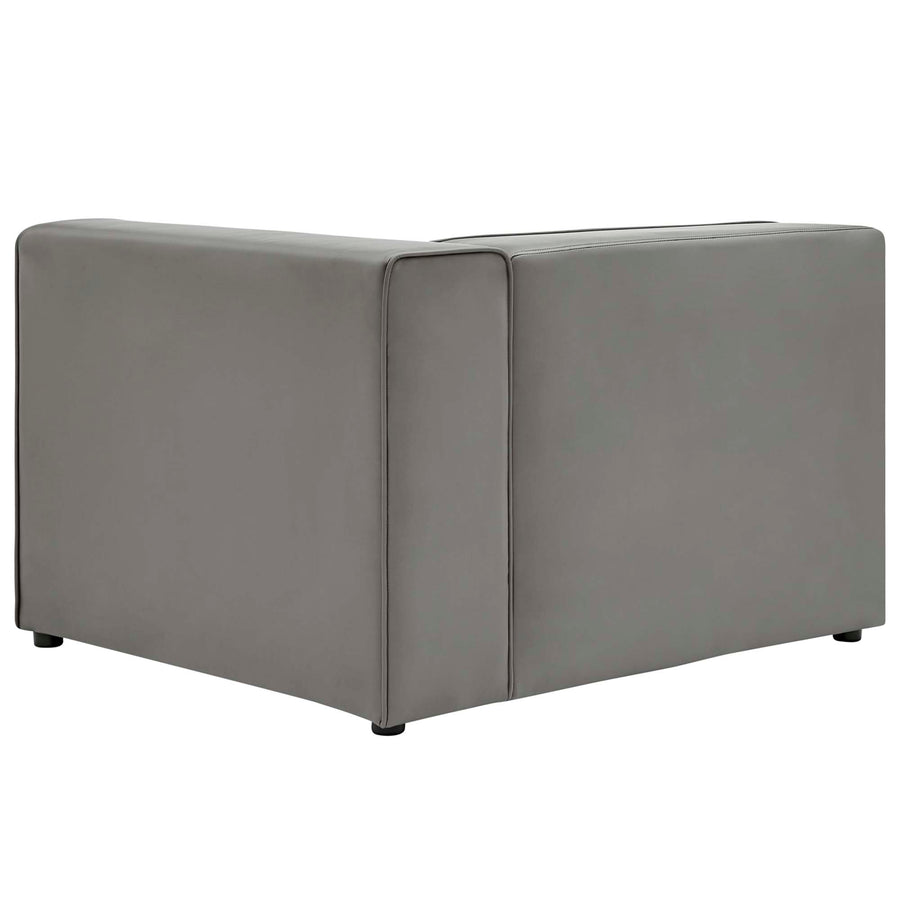Pike Vegan Leather Right-Arm Chair in Gray