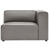 Pike Vegan Leather Right-Arm Chair in Gray