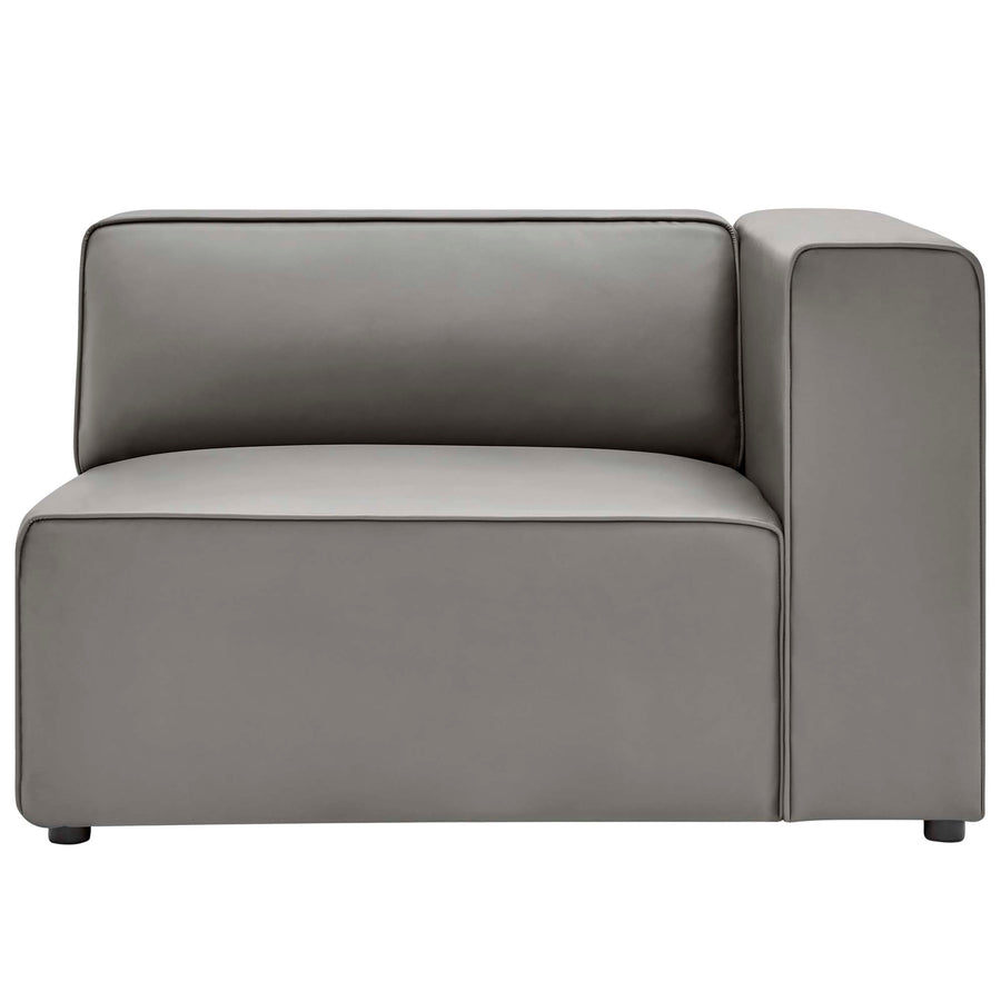 Pike Vegan Leather Right-Arm Chair in Gray