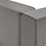 Pike Vegan Leather Right-Arm Chair in Gray