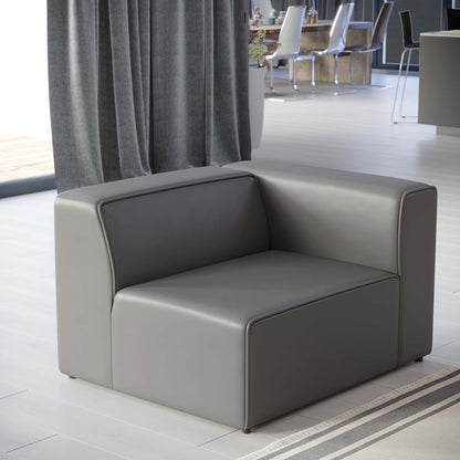 Mingle Vegan Leather Right-Arm Chair by Furniture For America