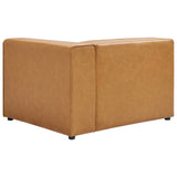 Pike Vegan Leather Right-Arm Chair in Tan
