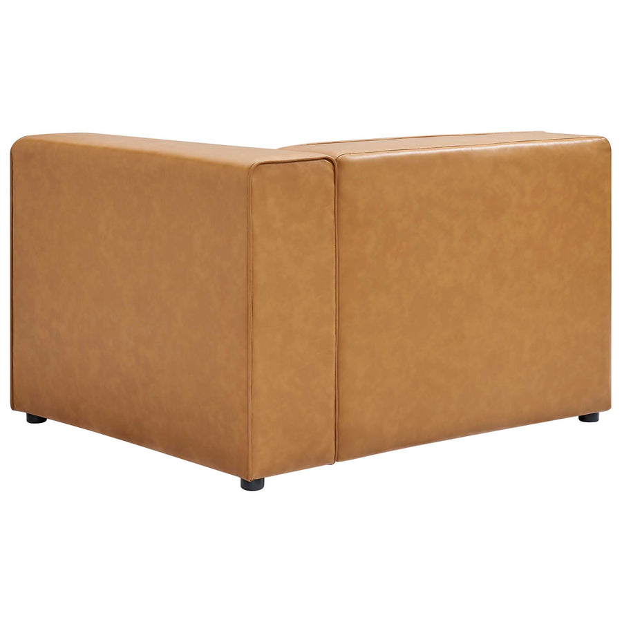 Pike Vegan Leather Right-Arm Chair in Tan
