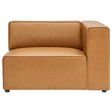 Pike Vegan Leather Right-Arm Chair in Tan