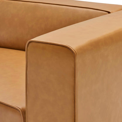 Mingle Vegan Leather Right-Arm Chair by Furniture For America