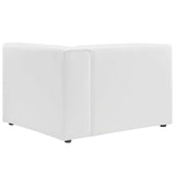 Pike Vegan Leather Right-Arm Chair in White
