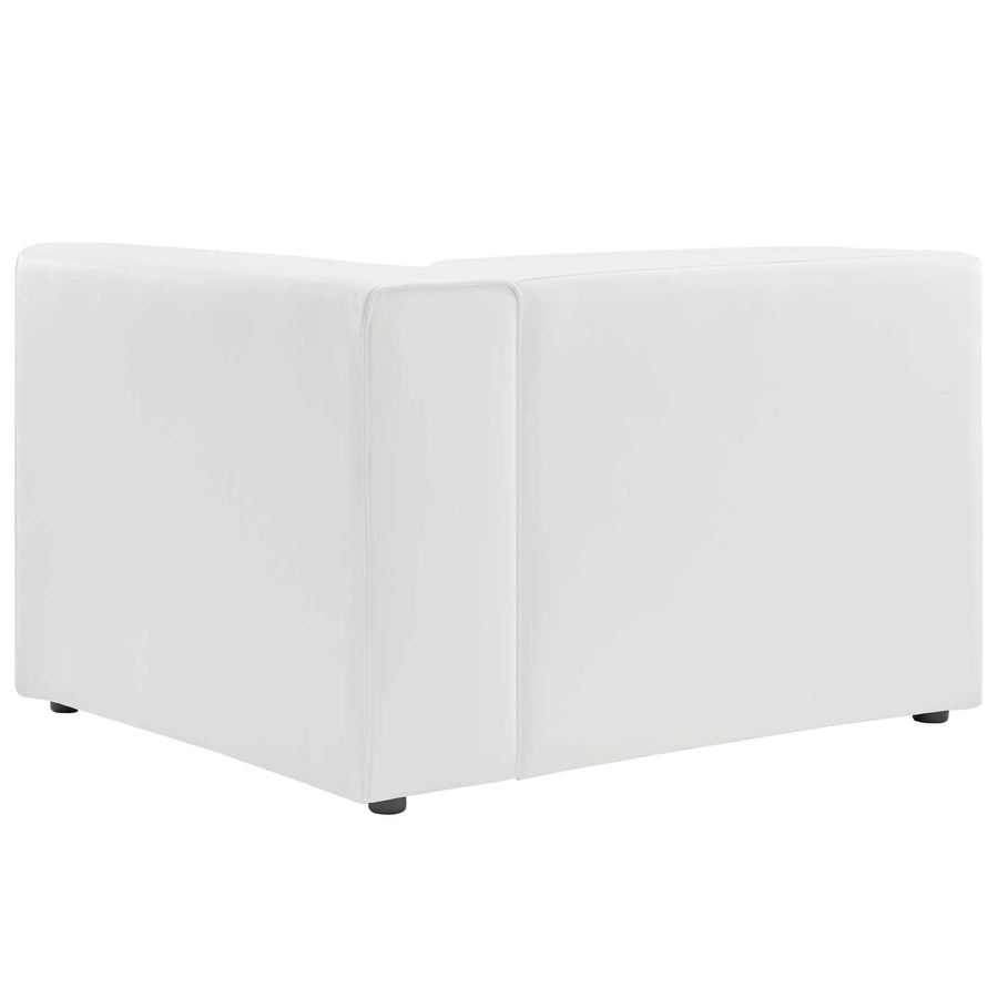 Pike Vegan Leather Right-Arm Chair in White