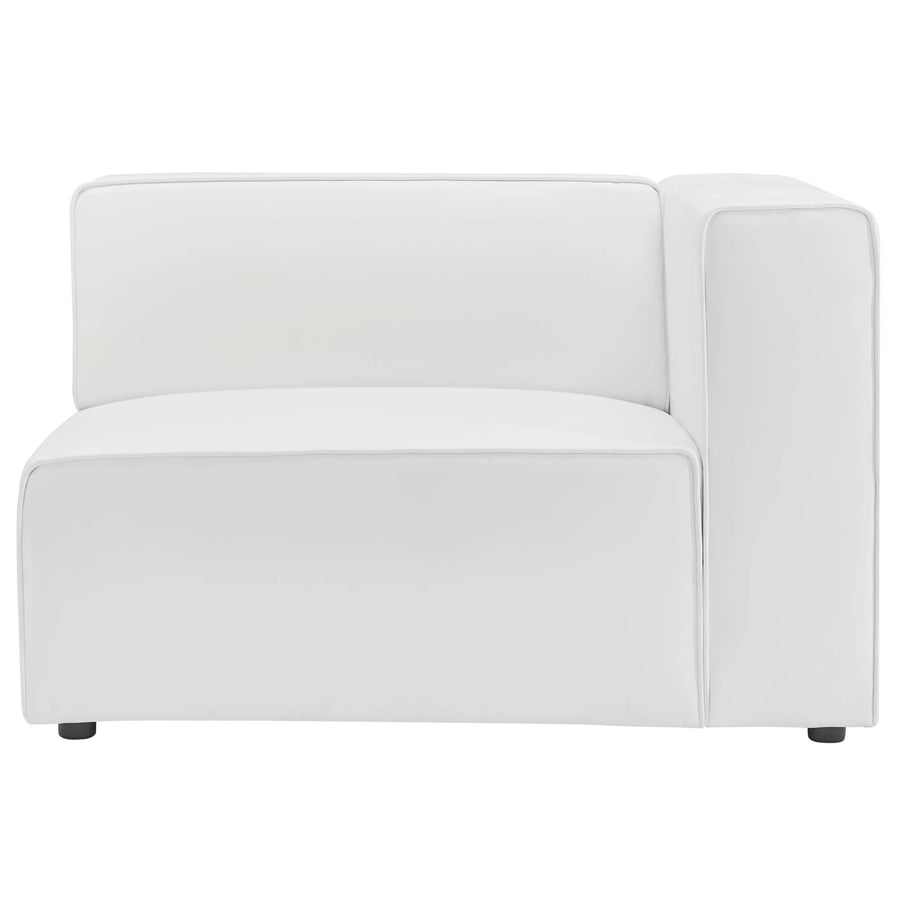Pike Vegan Leather Right-Arm Chair in White