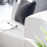 Pike Vegan Leather Right-Arm Chair in White