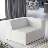 Pike Vegan Leather Right-Arm Chair in White