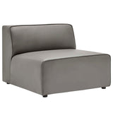 Pike Vegan Leather Armless Chair in Gray