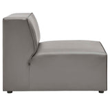 Pike Vegan Leather Armless Chair in Gray