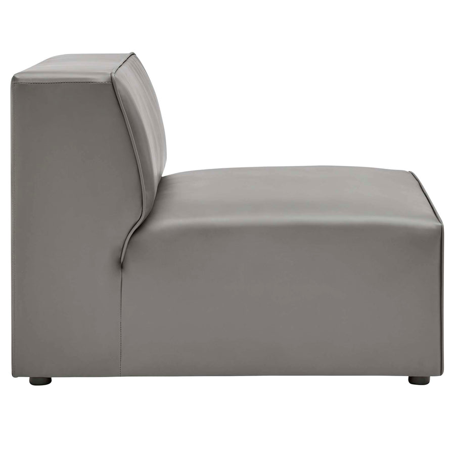 Pike Vegan Leather Armless Chair in Gray