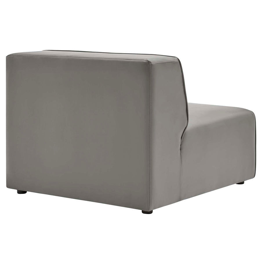 Pike Vegan Leather Armless Chair in Gray