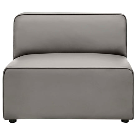 Mingle Vegan Leather Armless Chair in Gray