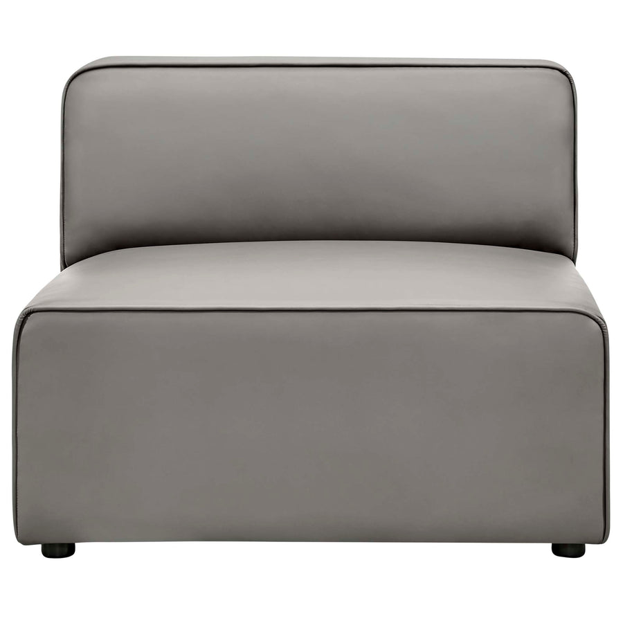 Pike Vegan Leather Armless Chair in Gray