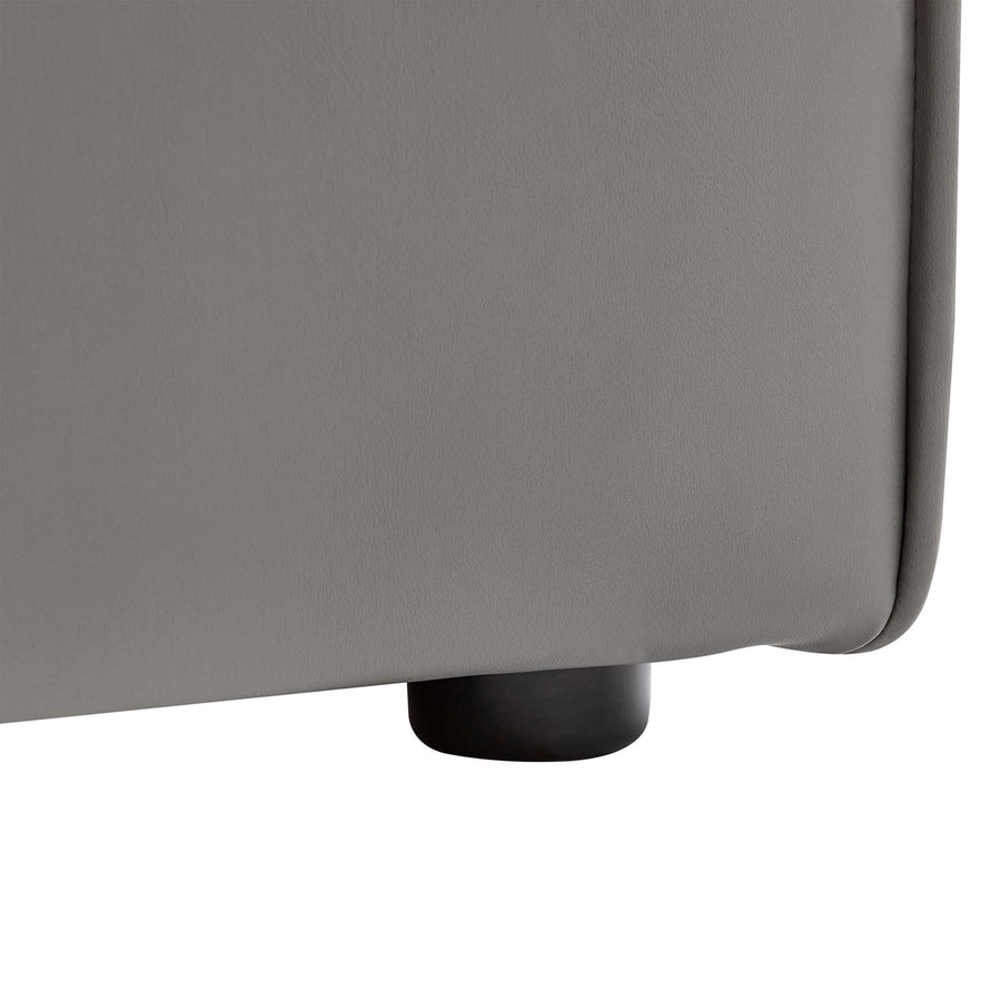 Pike Vegan Leather Armless Chair in Gray