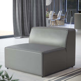 Pike Vegan Leather Armless Chair in Gray