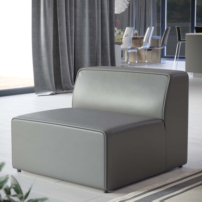 Mingle Vegan Leather Armless Chair by Furniture For America