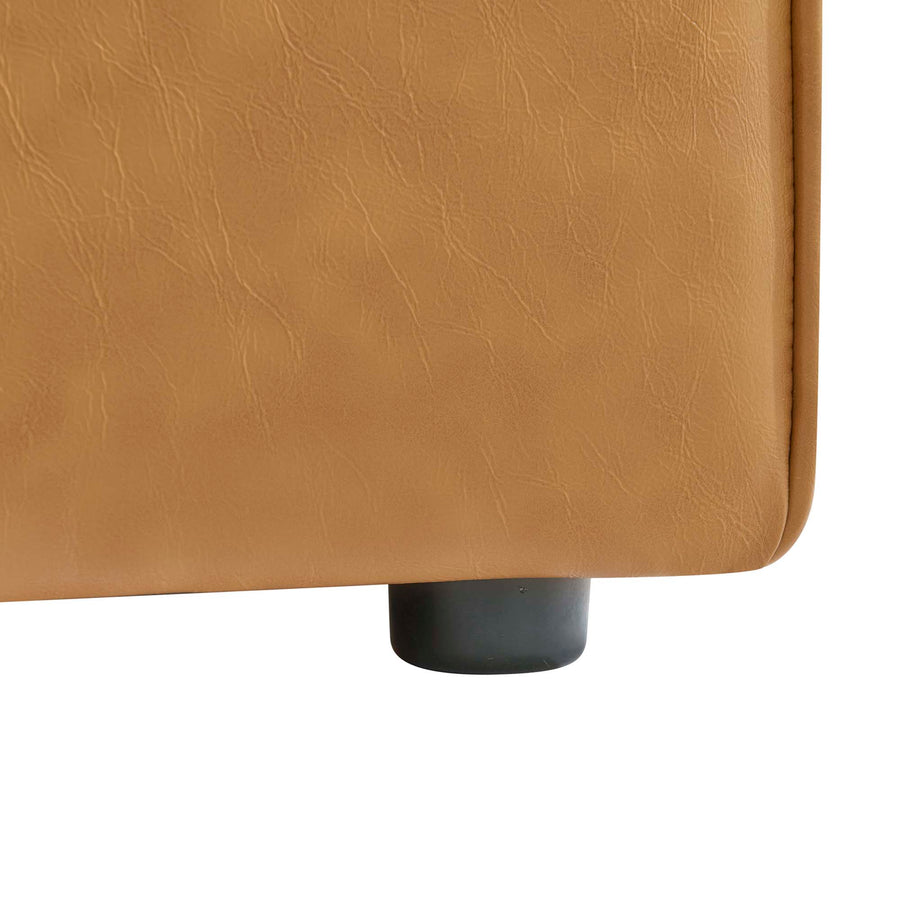 Pike Vegan Leather Armless Chair in Tan