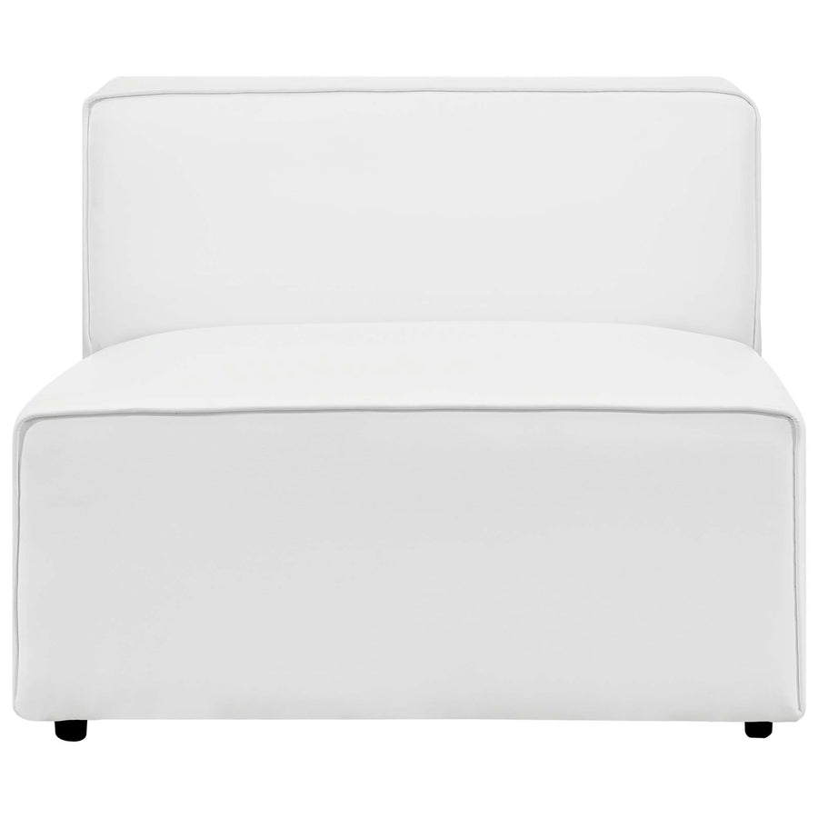 Pike Vegan Leather Armless Chair in White