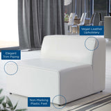 Pike Vegan Leather Armless Chair in White