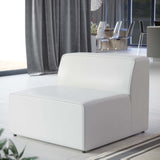 Pike Vegan Leather Armless Chair in White