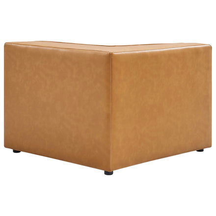 Mingle Vegan Leather Corner Chair in Tan