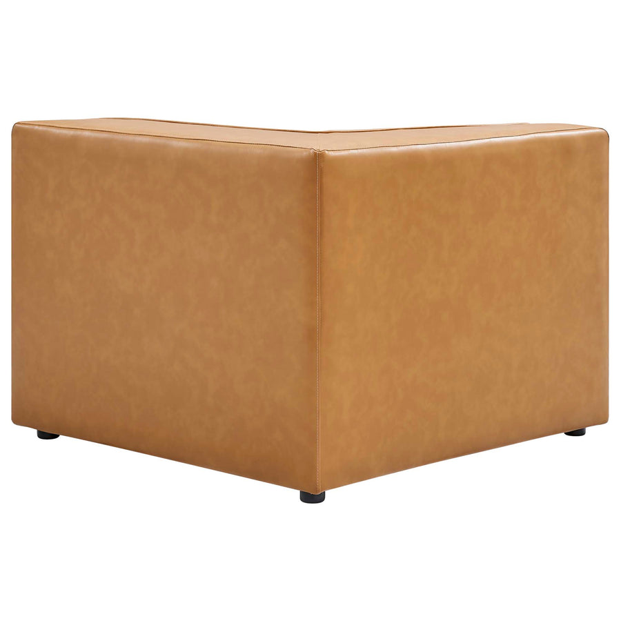 Pike Vegan Leather Corner Chair in Tan