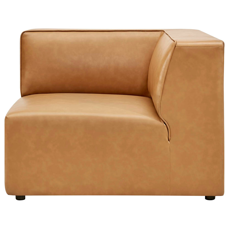 Pike Vegan Leather Corner Chair in Tan