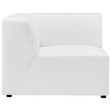 Pike Vegan Leather Corner Chair in White