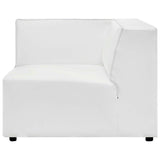 Pike Vegan Leather Corner Chair in White