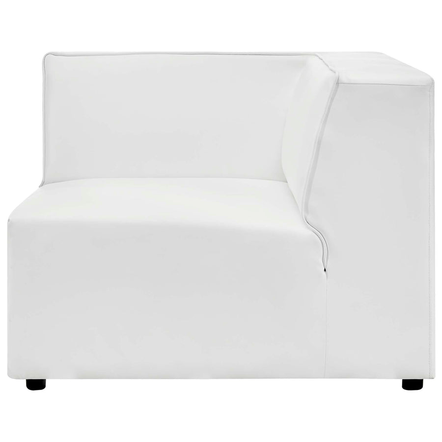 Pike Vegan Leather Corner Chair in White