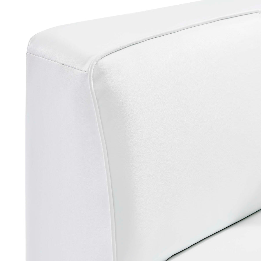 Pike Vegan Leather Corner Chair in White