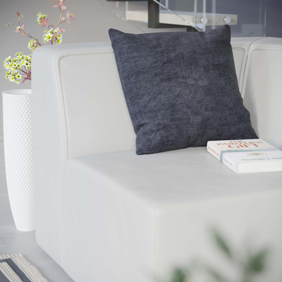Pike Vegan Leather Corner Chair in White