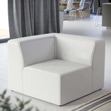 Pike Vegan Leather Corner Chair in White