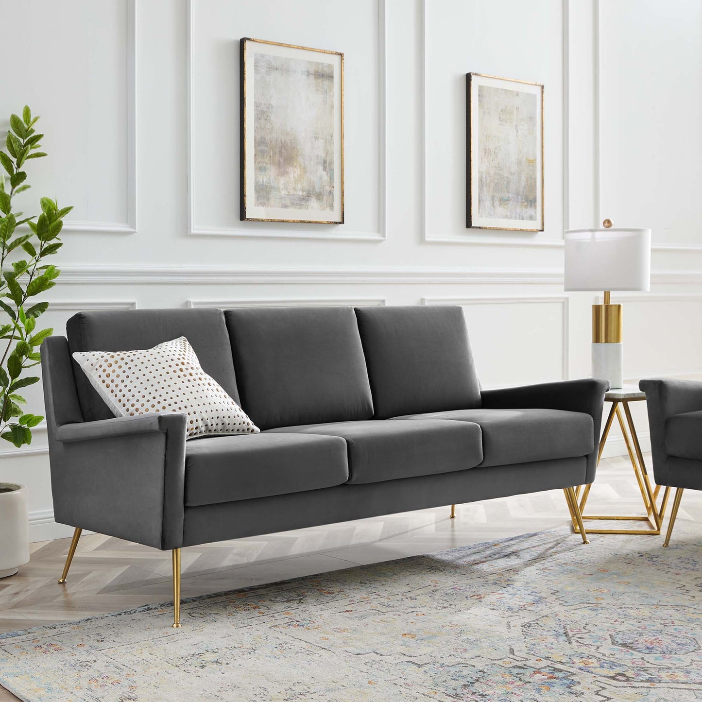 Chesapeake Performance Velvet Sofa by Furniture for America